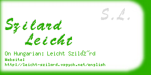 szilard leicht business card